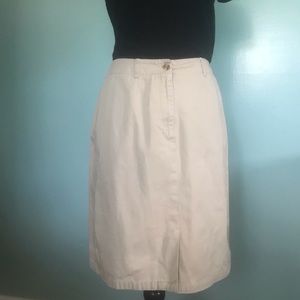 Rafaella Knee Length Khaki Skirt